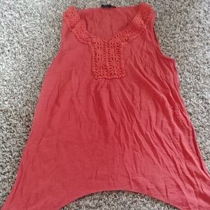 Burnt orange shear tank top
